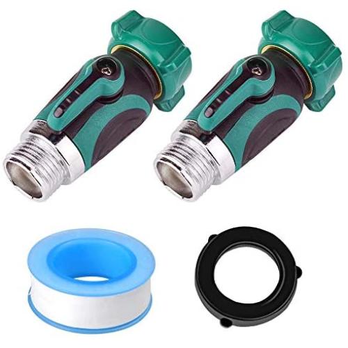NSEN Hose Shut Off Valve,Hose Valve,Garden Hose Valve 3/4'',Outdoor Metal Water Hose Valve,Easy Grip,Smooth Long Handles(2 Pack)