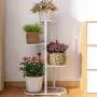 Metal 4 Tier 5 Potted Plant Stand Multiple Flower Pot Holder Shelves Planter Rack Storage Organizer Display for Indoor Garden Balcony, Overall Size: 33×17.5 Inch Metal 4 Tier 5 Potted Plant Stand Multiple Flower Pot Holder Shelves Planter Rack Storage Organizer Display for Indoor Garden Balcony, Overall Size: 33×17.5 Inch