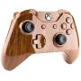 eXtremeRate Wood Grain Patterned Replacement Part Custom Full Housing Shell with Buttons for Xbox One Standard Controller with 3.5mm Headphone Jack (Model 1697) - Controller NOT Included