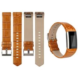iGK Leather Replacement Bands Compatible for Fitbit Charge 2, Genuine Leather Wristbands