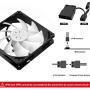 upHere 120mm Case Fan High Airflow Rainbow LED for Computer Cases Cooling,3-Pack,NK12CF3-3