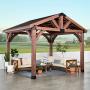 Backyard Discovery 2001510 Arlington 12 x 10 Gazebo, 12 Ft x 10 Ft, Walnut