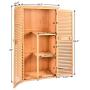 TITIMO 63'' Outdoor Garden Storage Shed - Wooden Shutter Design Fir Wood Storage Organizers - Patios Tool Storage Cabinet Lockers for Tools, Lawn Care Equipment, Pool Supplies and Garden Accessories