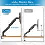 Monitor Mount Stand, Long Single Monitor Desk Mount for 22 to 35 Inch Computer Screens Height Adjustable with Clamp, Grommet Mounting Base, Holds 6.6 to 26.4 lbs