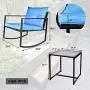 Grepatio 3 Piece Rocking Bistro Set, Modern Wicker Patio Furniture Sets, Outdoor Rattan Chair Conversation Sets with Coffee Table for Yard and Bistro (D: Brown and Blue) Grepatio 3 Piece Rocking Bistro Set, Modern Wicker Patio Furniture Sets, Outdoor Rattan Chair Conversation Sets with Coffee Table for Yard and Bistro (D: Brown and Blue)