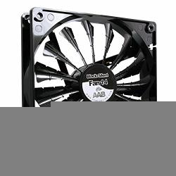 AAB Cooling Black Silent Fan 14 - Silent and Efficient 140mm Fan with 4 Anti-Vibration Pads, Computer Fan, Quiet Fan, 12V, Air Cooler Fan, PC Case Fan