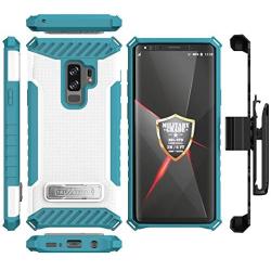 Beyond Cell Trishield Series Compatible with S9+ Case, Military Grade Rugged Cover + [Metal Kickstand] + [ Belt Clip Holster ] Compatible with Samsung Galaxy S9 Plus (2018) - Light Blue