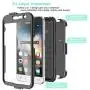 Tinysaturn Galaxy Luna Case, Galaxy Amp 2 Case, Galaxy Express 3 Case,J1 2016 Case, (TM) [Yvenus Series] [Black] Shock Absorbing Holster Belt Clip [Built-in Screen] Cover for Samsung Galaxy J1 2016