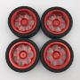 lahomia 67x27mm Wheel Rim and Tires 1:14 RC Car Buggy Tyre for Wltoys 144001 Upgrade Parts Accessories, Pack of 4 - Red