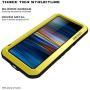 Sony Xperia 10 Case,Bpowe Armor Tank Aluminum Metal Gorilla Glass Shockproof Military Heavy Duty Sturdy Protector Cover Hard Case for Sony Xperia 10 (Yellow, Xperia 10)