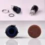 Taien Latching Pushbutton Switch for 16mm 5/8'' Mounting Hole ON/OFF Black Metal Shell with Blue LED Light Taien Latching Pushbutton Switch for 16mm 5/8'' Mounting Hole ON/OFF Black Metal Shell with Blue LED Light