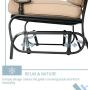 Oakmont Outdoor Loveseat Patio Swing Rocking Glider 2 Seats Metal Furniture Set(Brown)