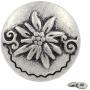 Bezelry 12 Pieces Edelweiss Antique Silver Metal Ring Shank Buttons 20mm (3/4 inch)