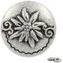 Bezelry 12 Pieces Edelweiss Antique Silver Metal Ring Shank Buttons 20mm (3/4 inch)