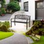 Garden Bench Outdoor Bench for Patio Metal Bench Park Bench Cushion for Yard Porch Work Entryway (Bronze)