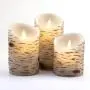 Flameless Candles with brich Effect 4'' 5'' 6'' Set of 3 Dripless Real Wax Pillars Include Realistic Dancing LED Flames and 10-Key Remote Control with 24-Hour Timer Function -AntizerTM Flameless Candles with brich Effect 4'' 5'' 6'' Set of 3 Dripless Real Wax Pillars Include Realistic Dancing LED Flames and 10-Key Remote Control with 24-Hour Timer Function -AntizerTM