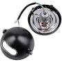 TASWK 6 1/2'' CREE LED Motorcycle Retro Black Clear Lens Headlight Halo Ring for Bobber Cafe Racer Cruiser Vintage Style