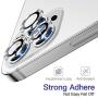Hoerrye For Iphone 12 Pro Max Camera Lens Protector, Metal Full Cover + Tempered Glass Circle Screen Protection For Iphone 6.7 Accessories - Silver