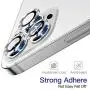 Hoerrye For Iphone 12 Pro Max Camera Lens Protector, Metal Full Cover + Tempered Glass Circle Screen Protection For Iphone 6.7 Accessories - Silver