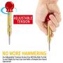 4 Pieces Automatic Center Punch 5 Inch Center Hole Punch Adjustable Spring Loaded Metal Drill Tool for Wood, Metal, Plastic with Cushion Cap and Adjustable Impact