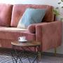 VASAGLE Sofa, Couch for Living Room, Velvet Surface, for Apartment, Small Space, Solid Wood Frame, Metal Legs, Easy Assembly, Mid-Century Modern Design, 71.3 x 32.3 x 33.9 Inches, Pink ULCS002P01