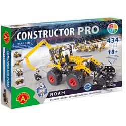 Alexander Toys PRO Noah 5 in 1 Backhoe Loader Pure Metal Construction Model Building Kits Fully Compatible with Erector and All Other Metal Construction Sets and STEM Toys