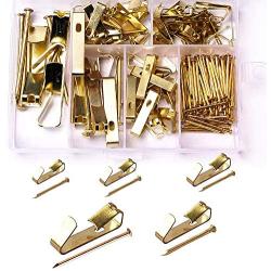 Picture Hanging Hooks, 130pcs Heavy Duty Metal Picture Hanger Hook Set Tool Kit with Nails for Displaying Framed Pictures Wall Decor