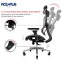 NOUHAUS Ergo3D Ergonomic Office Chair - Rolling Desk Chair with 3D Adjustable Armrest, 3D Lumbar Support and Blade Wheels - Mesh Computer Chair, Gaming Chairs, Executive Swivel Chair (Gray)