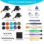 4 Pack 3D Joycon Joystick Replacement, Analog Thumb Stick for Nintendo Switch Joy Con, Full Repair Tool Set Include 4 Thumb 3D Sticks, 2 Metal Buckles, 3 Screwdriver, 2 Pry Tools, 10 Thumbstick Caps 4 Pack 3D Joycon Joystick Replacement, Analog Thumb Stick for Nintendo Switch Joy Con, Full Repair Tool Set Include 4 Thumb 3D Sticks, 2 Metal Buckles, 3 Screwdriver, 2 Pry Tools, 10 Thumbstick Caps
