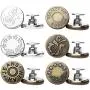 Pants Extender Button, Celendi 6 Style Jeans Waistband Extend or Reduce Button No Sew Metal Collar Button Pregnancy Pant Extenders Elastic Spring Buttons for Jeans, Collars, Cuffs - US Shipping