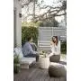 Keter Urban Knit Pouf Ottoman Set of 2 with Storage Table for Patio and Room Décor-Perfect for Balcony, Deck, and Outdoor Seating, Cream & Taupe