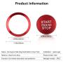 LECART 2Pcs Red Car Engine Start Stop Push Button Cover Trim Stickers Engine Start Stop Button Scratch Protector Metal Decal Sticker for VW CC Passat B8 Jetta 2017 2018 2019 （not fit Before 2017）