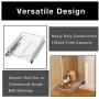 Smart Design 1-Tier Shelf Pull-Out Cabinet Organizer - Small - Roll-Out Extendable Sliding Drawer - Steel Metal - Holds 100 lbs. - Kitchen (12 In. x 18-35) [Chrome]