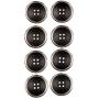 Combination (2 Piece) Button 4 Hole Leather Look With Metal Rim Black / NIkel 40 Line