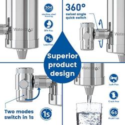 Waterdrop WD-FC-06 NSF Certified Stainless-Steel Faucet Water Filter, Carbon Block Water Filtration System, Tap Water Filter, Reduces Chlorine, Heavy Metals and Bad Taste (1 Filter Included)