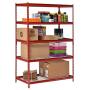 Muscle Rack UR482472WD5-R 5-Shelf Steel Shelving Unit, 48'' Width x 72'' Height x 24'' Length, Red