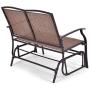 Giantex Patio Glider Stable Steel Frame for Outdoor Backyard,Beside Pool,Lawn, Swing Loveseat Patio Swing Rocker Lounge Glider Chair