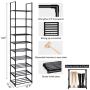 OYREL Shoe Rack, Sturdy Metal Shoe Rack Organizer,Narrow Shoe Rack,Shoe Racks for Closets,Shoes Rack,Shoe Stand,Shoe Shelf (10 Tier)