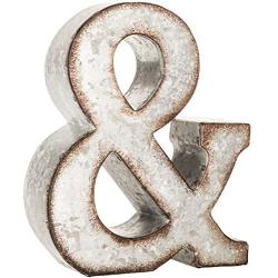 Galvanized Metal 3D Wall Letter Block Monogram Ampersand Wedding Engagement Decor