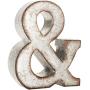 Galvanized Metal 3D Wall Letter Block Monogram Ampersand Wedding Engagement Decor