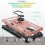 Moto Z4 Case, Moto Z4 Play Case with HD Screen Protector,Gritup 360 Degree Rotating Metal Ring Holder Kickstand Armor Anti-Scratch Bracket Cover Phone Case for Motorola Moto Z4 Force Rose Gold