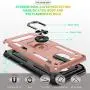 Moto Z4 Case, Moto Z4 Play Case with HD Screen Protector,Gritup 360 Degree Rotating Metal Ring Holder Kickstand Armor Anti-Scratch Bracket Cover Phone Case for Motorola Moto Z4 Force Rose Gold