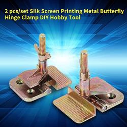 SANON Metal Silk Screen Frame Butterfly Hinge Clamp, 2 pcs/Set Silk Screen Printing DIY Hobby Tool