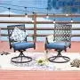 LOKATSE HOME Outdoor Patio Dinning Swivel Chairs Rocker Set of 2 Metal for Garden Backyard Furniture, 2, Blue LOKATSE HOME Outdoor Patio Dinning Swivel Chairs Rocker Set of 2 Metal for Garden Backyard Furniture, 2, Blue