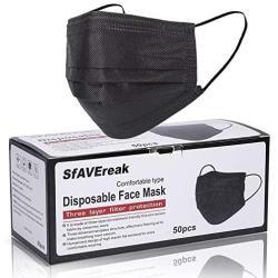 SfAVEreak Black Face Mask 50Pcs