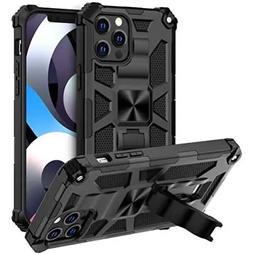 Saputu Compatible with iPhone 12 Pro Max Case, | Military Grade | Invisible Built-in Kickstand and Metal Plate, Anti-Scratch Shockproof Bumper Drop Tested Protective Cover (Black) Saputu Compatible with iPhone 12 Pro Max Case, | Military Grade | Invisible Built-in Kickstand and Metal Plate, Anti-Scratch Shockproof Bumper Drop Tested Protective Cover (Black)