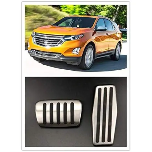 For Chevrolet Equinox Blazer Accessories 2018-2020 Aluminum Automatic Transmission Non-Slip Metal Rubber Fuel Oil Tank Cap Brake Foot Car Gas Pedal Cover Set Kit 2pcs