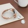 Glebo Compatible with Fitbit Charge 2 Bands for Women, Bing Straps Metal Bracelet Bangle Wristbands Accessories Replacement Bands for Fitbit Charge 2 Band Small Large, Rose Gold