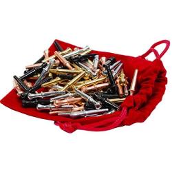 Cribbage Pegs Friends and Family Pack - Premium Metal Cribbage Pegs Set of 72 in Four Colors; 1” Tall; Fit 1/8 Holes, Red Velveteen Pouch, Bundled Items