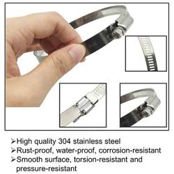 EesTeck 8 Pieces 4'' Adjustable 304 Stainless Steel Duct Clamps Hose Clamp Pipe Clamp Air Ducting Clamp worm drive hose clamps